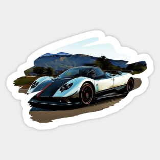 Pagani Zonda Cinque Racing Art Print Sticker